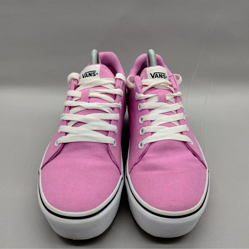 Vans Seldan Platform Pink Canvas Sneakers Womens 9.5 Low Top Lace Up Shoes‎